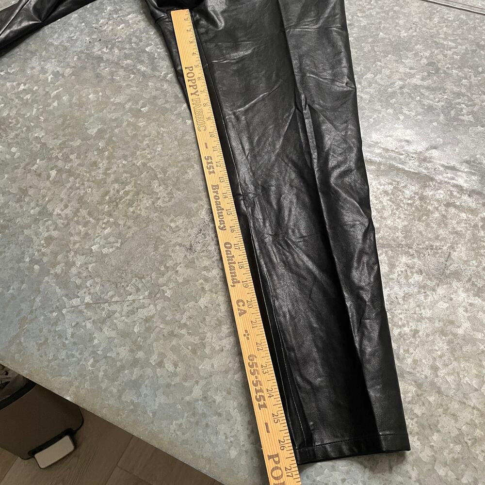NWOT Michael Kors Faux Leather Pants Womens 12 Black Gold Buttons - Picture 11 of 12